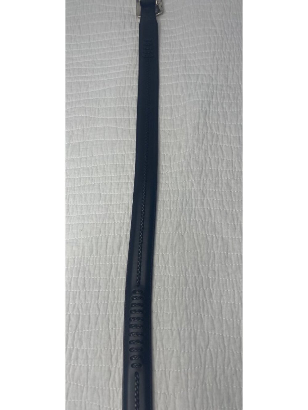 Oynx Brighton Salina Taper Belt Men 42 Black Silver Tone Hardware Braided Leathe - Picture 5 of 7